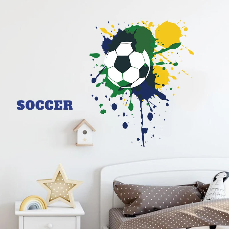 World Soccer Football Game Wall Sticker for Living Room Bedroom Home Decorative Wall Decals Kids Room Murals wallpaper Decor PVC-HomeDecorDecals_com