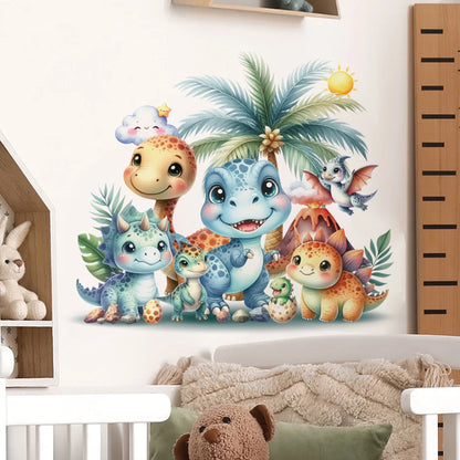 Cartoon Cute Dinosaur Wall Stickers for Children Room Boy Kids Room Living Room Nursery Background Decoration Wall Decals-HomeDecorDecals_com