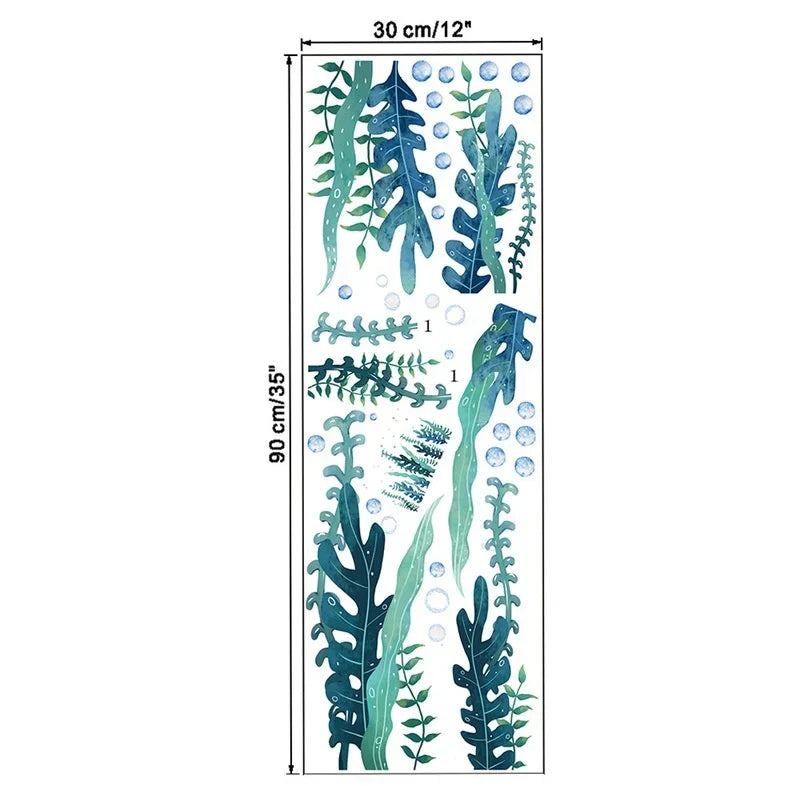 Seaweed and Bubble Wall Decal | Home Decor displayed in room decor by HomeDecorDecals.