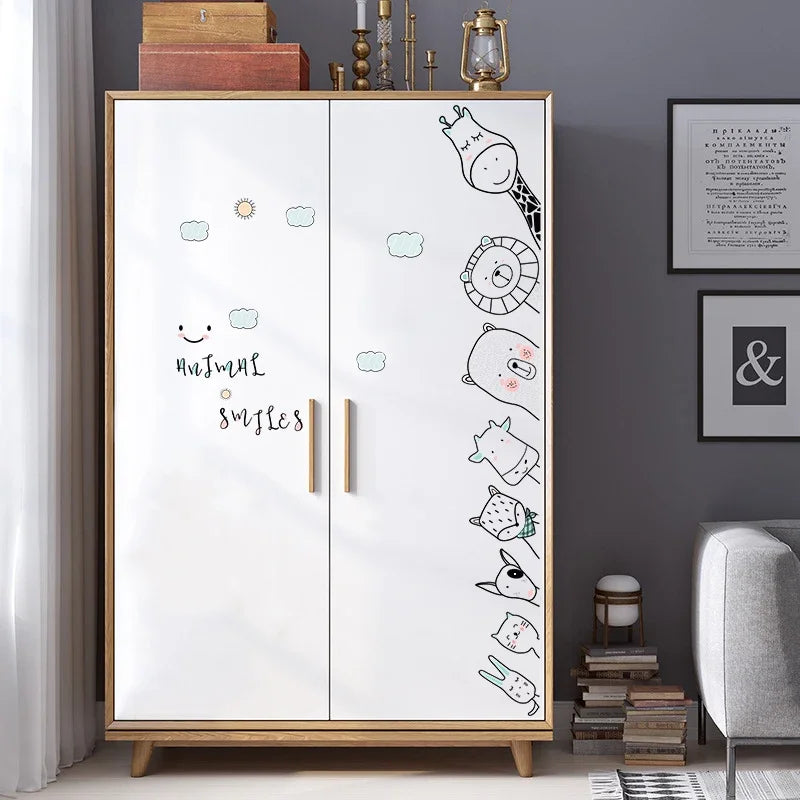 1Pc Cartoon Animals Baby Room Wall Stickers for Front Door Sheet Kids Room Children's Bedroom Wall Decals Home Decoration-HomeDecorDecals_com