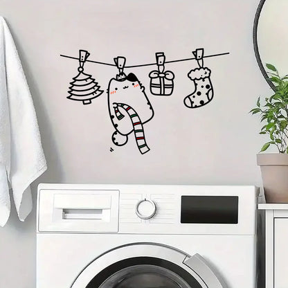 Clothesline with Animal Patterns Wall Decal | Home Decor by HomeDecorDecals.