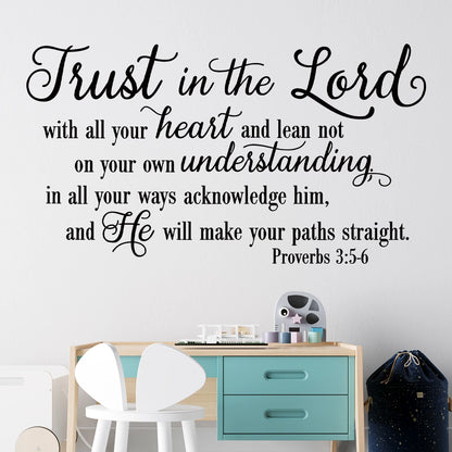Trust in the Lord Scripture Wall Decal | Home Decor design details by HomeDecorDecals.