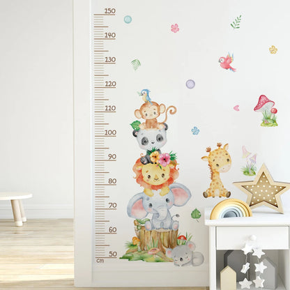 Cute Unicorn Animals Height Measurement Wall Stickers for Kids Room Bedroom Nursery Home Decoration Wall Decals-HomeDecorDecals_com