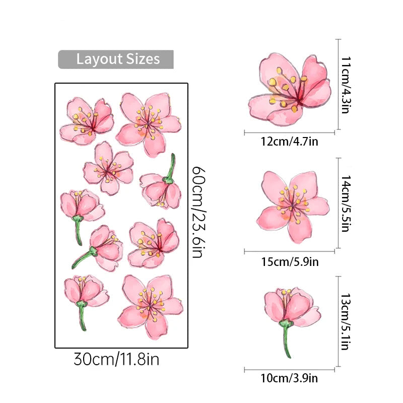 Pink Sakura Flowers Wall Decal | Home Decor by HomeDecorDecals.