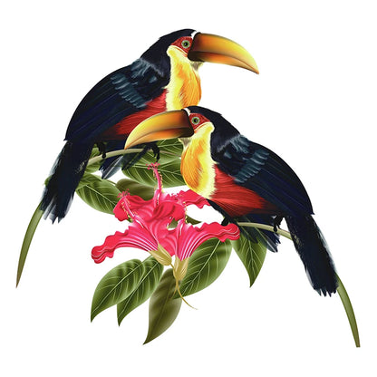T148# Hand painted Parrot Wall Sticker Bathroom Toilet Decor Living Room Cabinet Home Decoration Decals-HomeDecorDecals_com