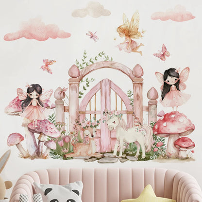 Elf Princess Mushroom House Kids Wall Sticker-HomeDecorDecals_com