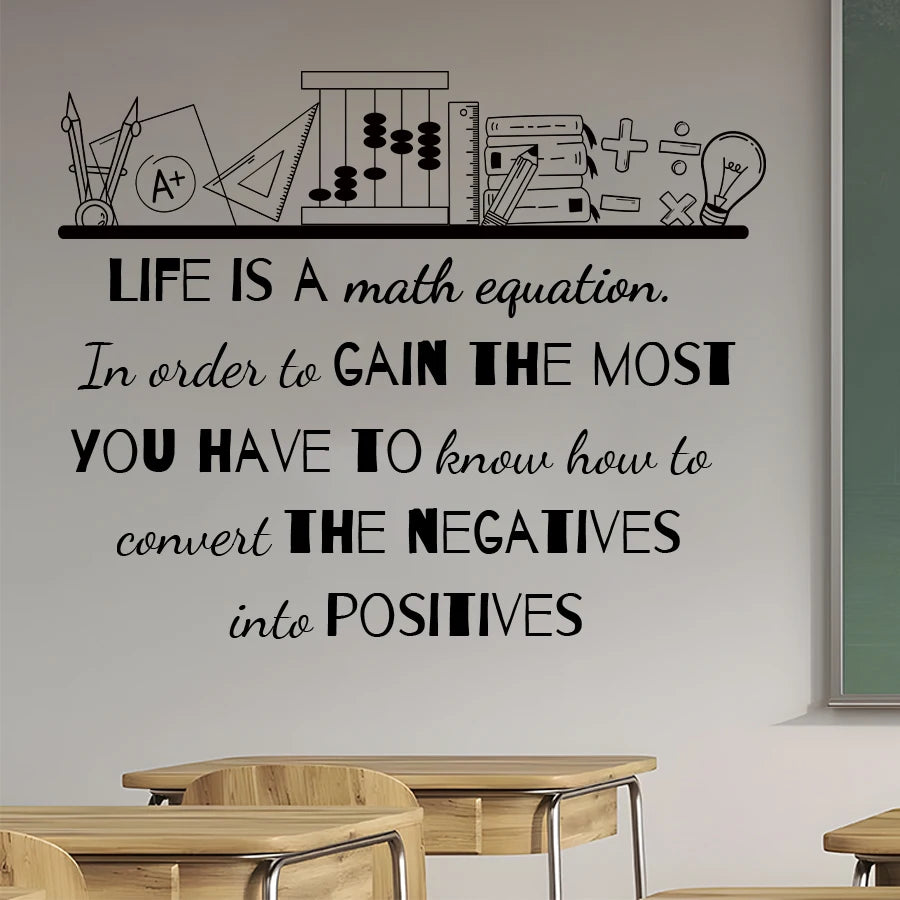 Math Equation Life Quote Wall Decal | Room Decor removable peel and stick wall decal by HomeDecorDecals.