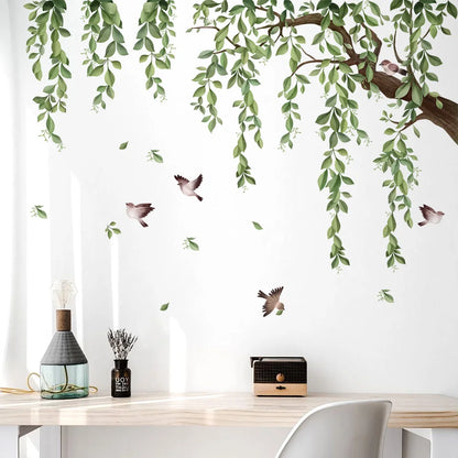 Green Leaves Nature Wall Decal | Home Decor displayed in room decor by HomeDecorDecals.