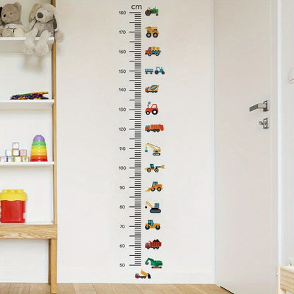 Brup Boy Room Growth Pictorial Wall Stickers-Colorful Construction Vehicle Wall Sticker Easy To Peel And Stick-HomeDecorDecals_com