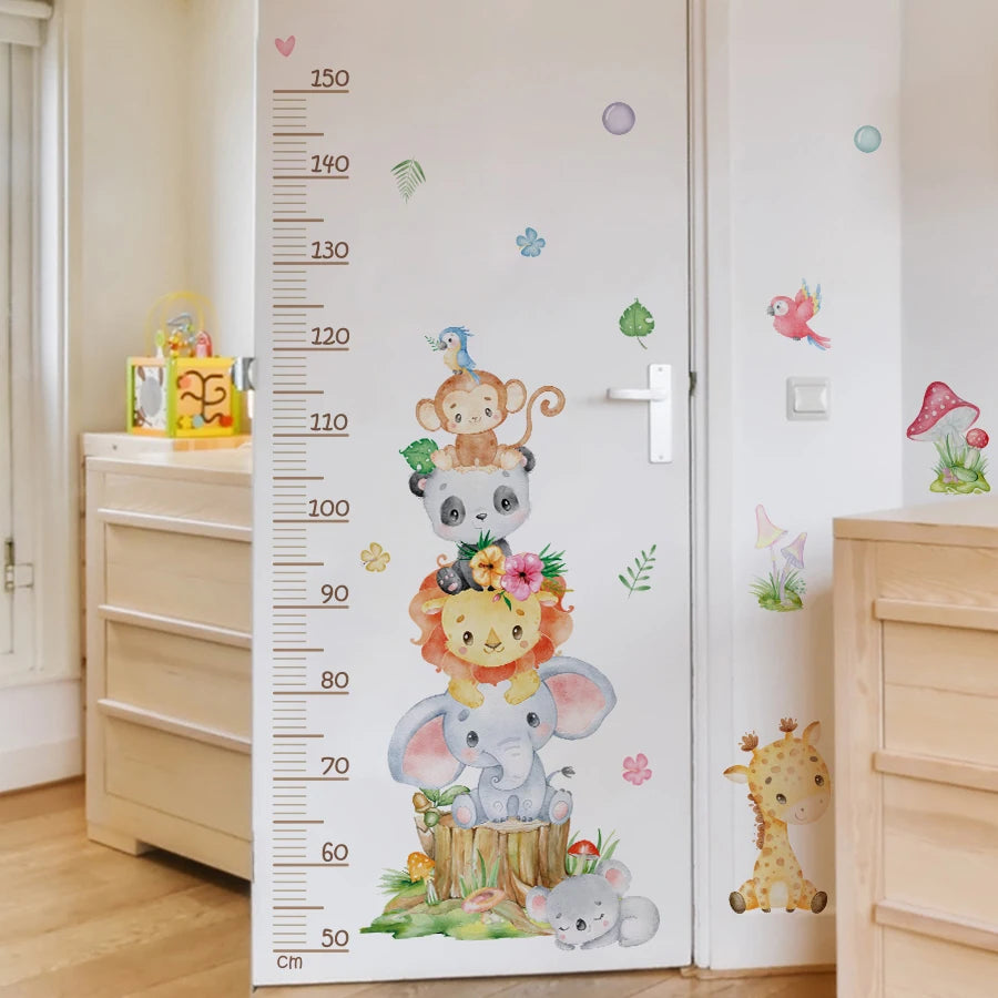 Cute Unicorn Animals Height Measurement Wall Stickers for Kids Room Bedroom Nursery Home Decoration Wall Decals-HomeDecorDecals_com