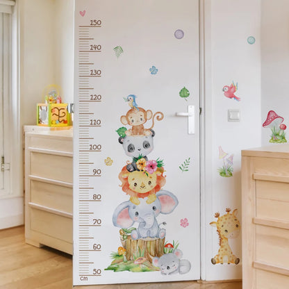 Cute Unicorn Animals Height Measurement Wall Stickers for Kids Room Bedroom Nursery Home Decoration Wall Decals-HomeDecorDecals_com