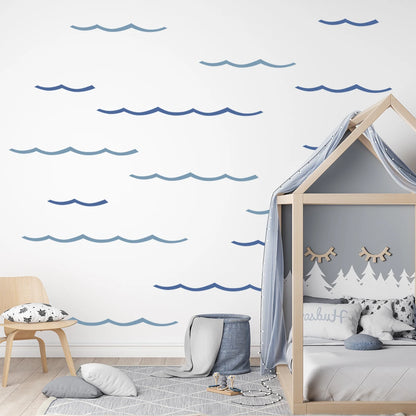 Cartoon Wavy Wall Decal | Room Decor design details by HomeDecorDecals.