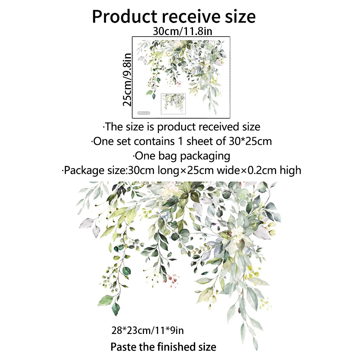 Plant Leaves Wall Sticker Toilet Sticker WC Self Adhesive Mural Beautify Flower Home Decoration Decals Refrigerator sticker-HomeDecorDecals_com