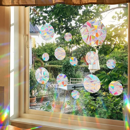 29 Stylels Rainbow Maker Sun Catcher Wall Stickers Cat Bird Star Mushroom Moon Sun DIY Window Glass Electrostatic Prisms Sticker-HomeDecorDecals_com