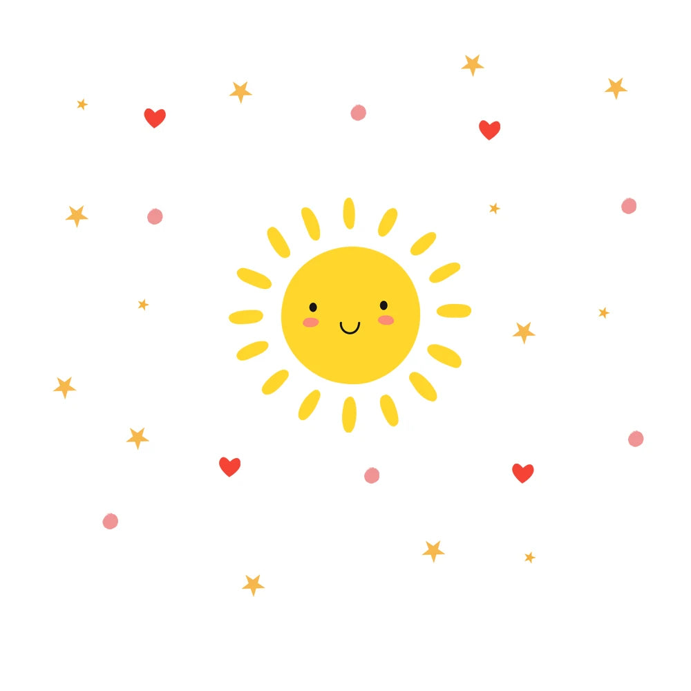 Cartoon Smile Sun Wall Decal | Home Decor decorative wall feature by HomeDecorDecals.