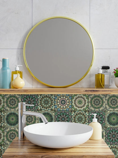 Green Mandala Kitchen Wall Decal | Home Decor displayed in room decor by HomeDecorDecals.