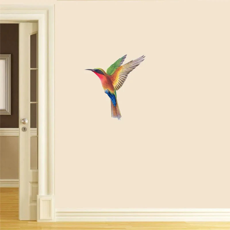 Hand-Painted Hummingbird PVC Wall Decal-HomeDecorDecals_com