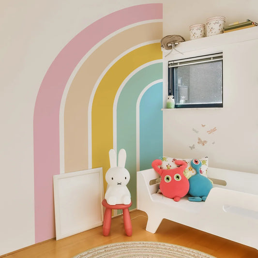 Large Watercolor Rainbow Wall Stickers for Kids Rooms Giant Child Wall Rainbow Stickers Vinyl Girl Bedroom Decoration Wallpaper-HomeDecorDecals_com