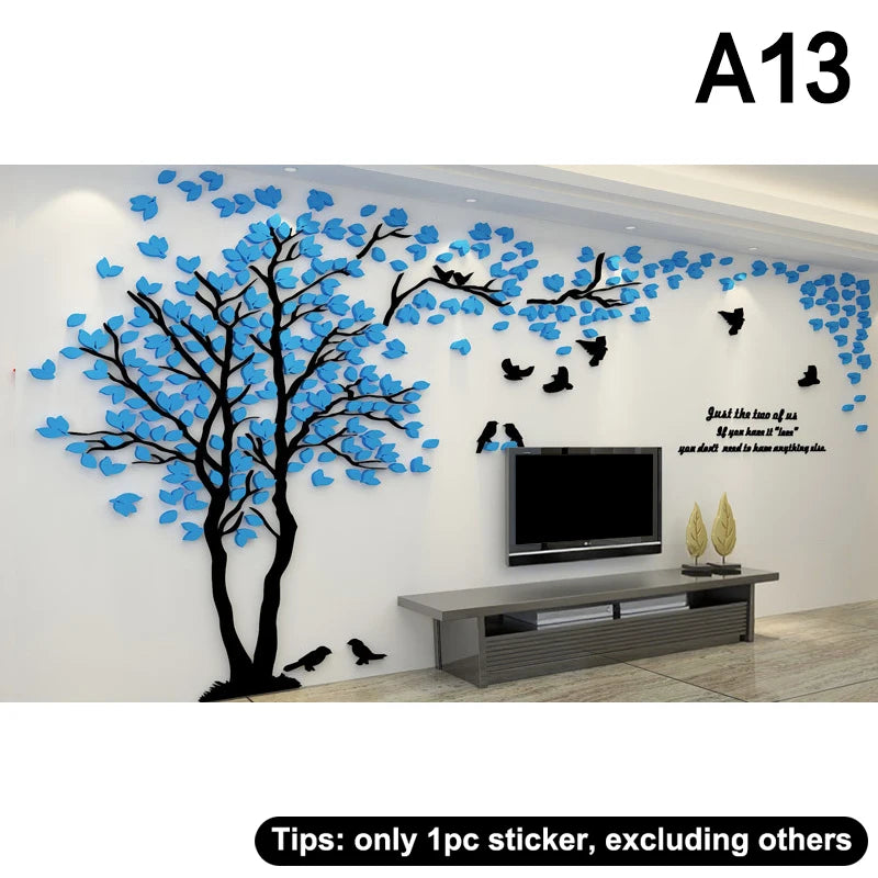 CC553D Acrylic Tree Wall Stickers Self-adhesive Background Wall Wall Decal Wall Stickers Home Decoration, Bedroom Wallpaper-HomeDecorDecals_com