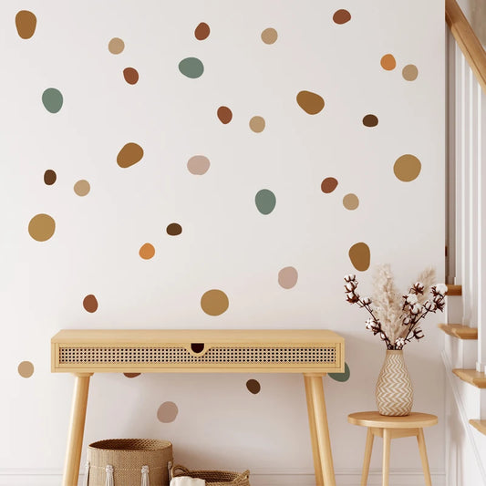 Boho Nursery Polka Dot Creative Wall Stickers for Kids Room Baby Girls Boys Room Home Decor Nordic Warm Vintage Stickers-HomeDecorDecals_com