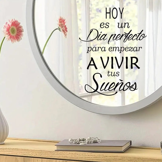 1pc Removable PVC Mirror Stickers for Bedroom Decoration Home Inspirational Quotes Glass Decals Bathroom Kids Room Decor-HomeDecorDecals_com