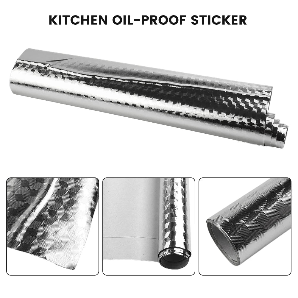5/2/1M Modern Kitchen Oil-proof Self Adhesives Stickers High-temperature Aluminum Foil Gas Stove Cabinet Contact Sticke-HomeDecorDecals_com