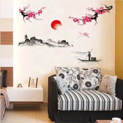 Sakura Cherry Blossom Tree Wall Sticker-HomeDecorDecals_com