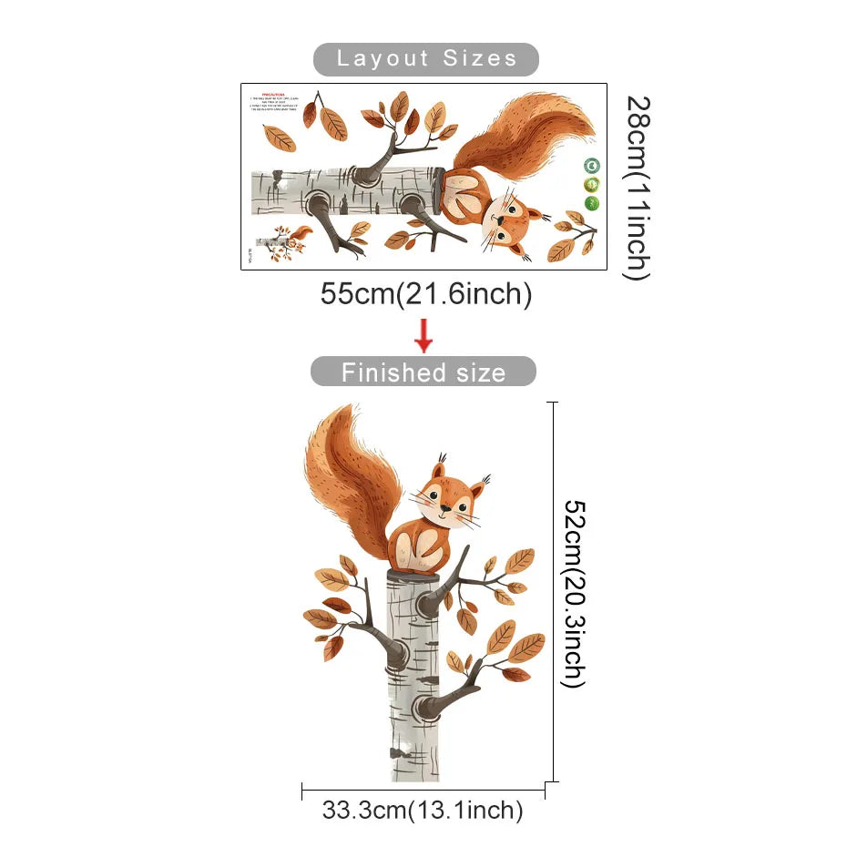 Cartoon Squirrel Wall Sticker for Kids Room-HomeDecorDecals_com