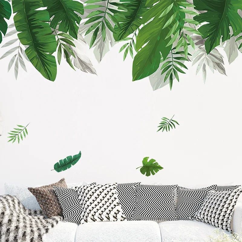 Tropical Palm Leaves Wall Decal | Home Decor removable peel and stick wall decal by HomeDecorDecals.