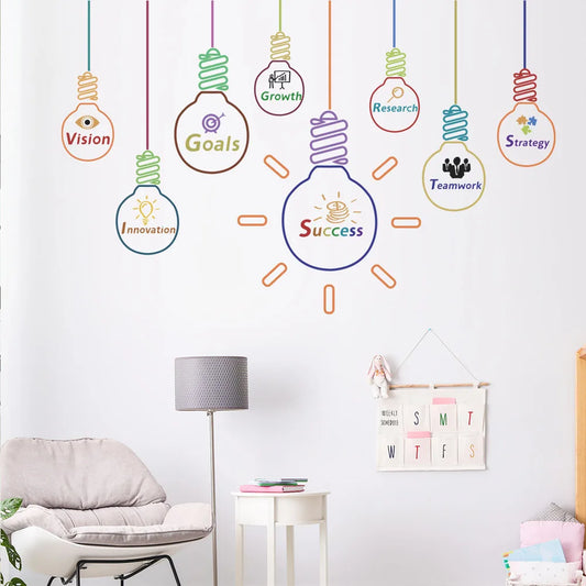 Colourful Letter Pendant Light Wall Decal | Home Decor by HomeDecorDecals.