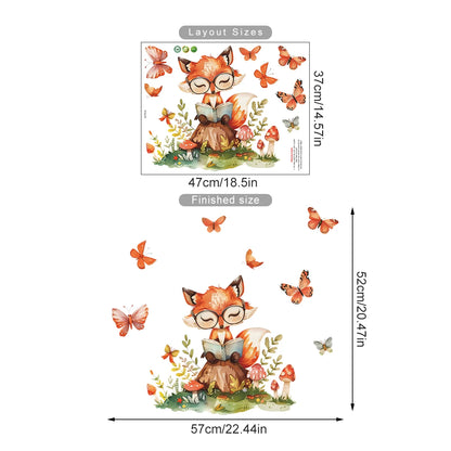 Animals reading in the fairytale tree house Wall Sticker Vinyl Baby Nursery Art Decals for Kids Room Home Decor-HomeDecorDecals_com
