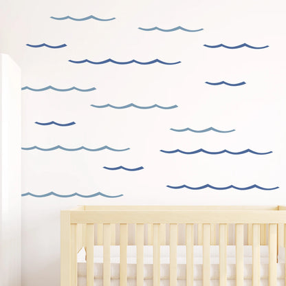 Cartoon Wavy Wall Decal | Room Decor displayed in room decor by HomeDecorDecals.