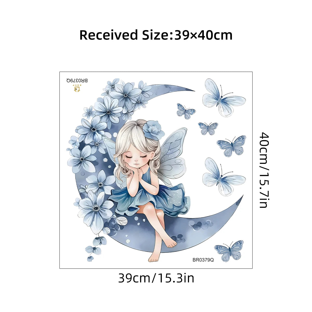 Girl Moon And Butterflies Wall Sticker for Kids Room-HomeDecorDecals_com