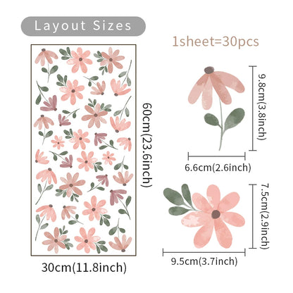 Trendy Boho Style Flowers Wall Decal | Home Decor removable peel and stick wall decal by HomeDecorDecals.