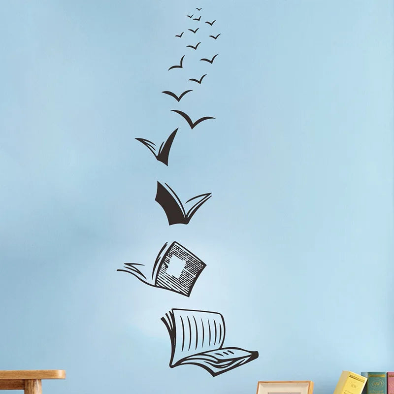 1PCS books textbooks thought bedroom living room entrance dormitory home decoration wall stickers self-adhesive-HomeDecorDecals_com
