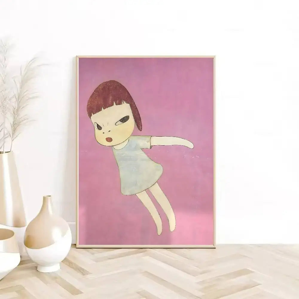 Y-Yoshitomo Nara Art Lovely melancholy Poster HD sticky wall waterproof home living room bedroom Dorm bar aesthetic decoration-HomeDecorDecals_com