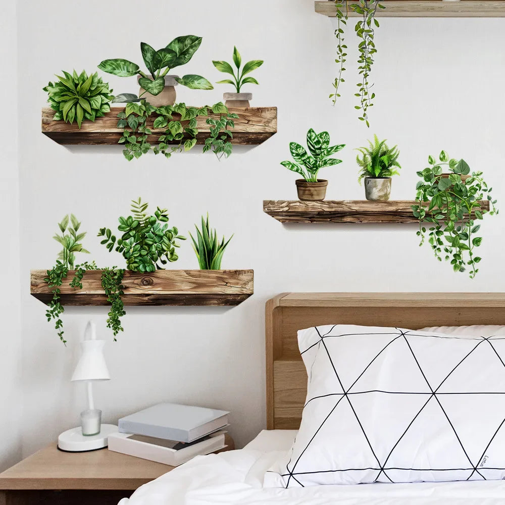 Potted Plant Wall Stickers DIY Removable Decals-HomeDecorDecals_com