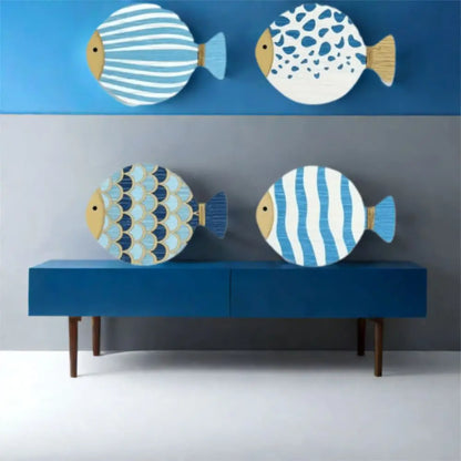 Wooden Ocean Fish Wall Hanging Ornaments | Home Decor removable peel and stick wall decal by HomeDecorDecals.