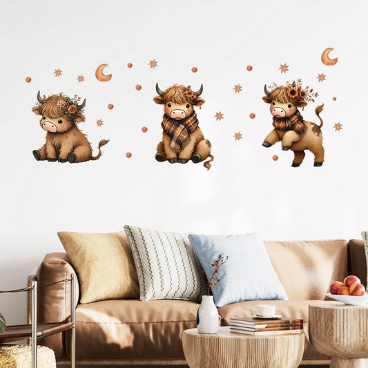 Cow Star Pattern Wall Decal | Kids Room Decor removable peel and stick wall decal by HomeDecorDecals.