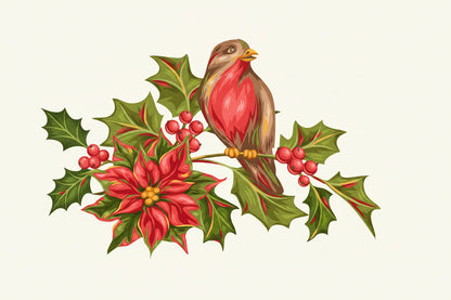 Beautiful Flower and Bird Art Wall Decal | Home Decor decorative wall feature by HomeDecorDecals.