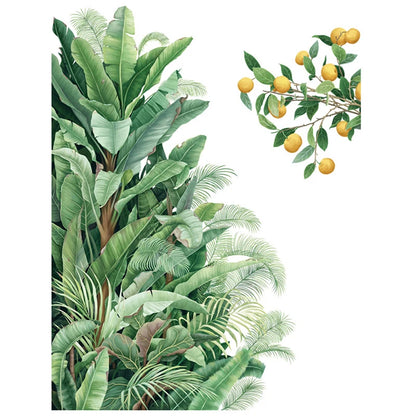 Green Leaves Wall Stickers For Home Living Room Decorative Vinyl Wall Decal Tropical Plants DIY Kid Door Murals Wallpaper-HomeDecorDecals_com