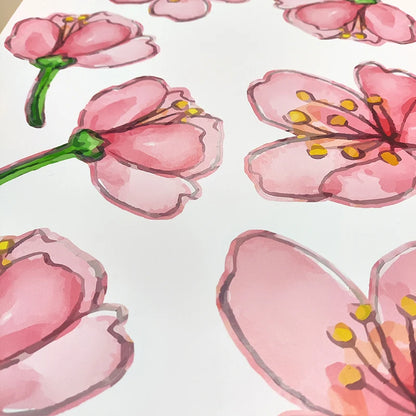 Additional view of Pink Sakura Flowers Wall Decal | Home Decor by HomeDecorDecals.