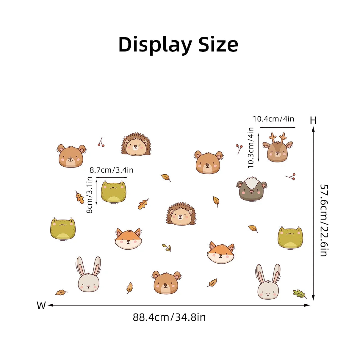 1Pc Cartoon Cute Animal Avatar Fox Rabbit Bear Wall Stickers for Kids Room Bedroom Wall Decals Home Decor Living Room Decoration-HomeDecorDecals_com