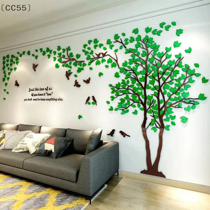 CC553D Acrylic Tree Wall Stickers Self-adhesive Background Wall Wall Decal Wall Stickers Home Decoration, Bedroom Wallpaper-HomeDecorDecals_com