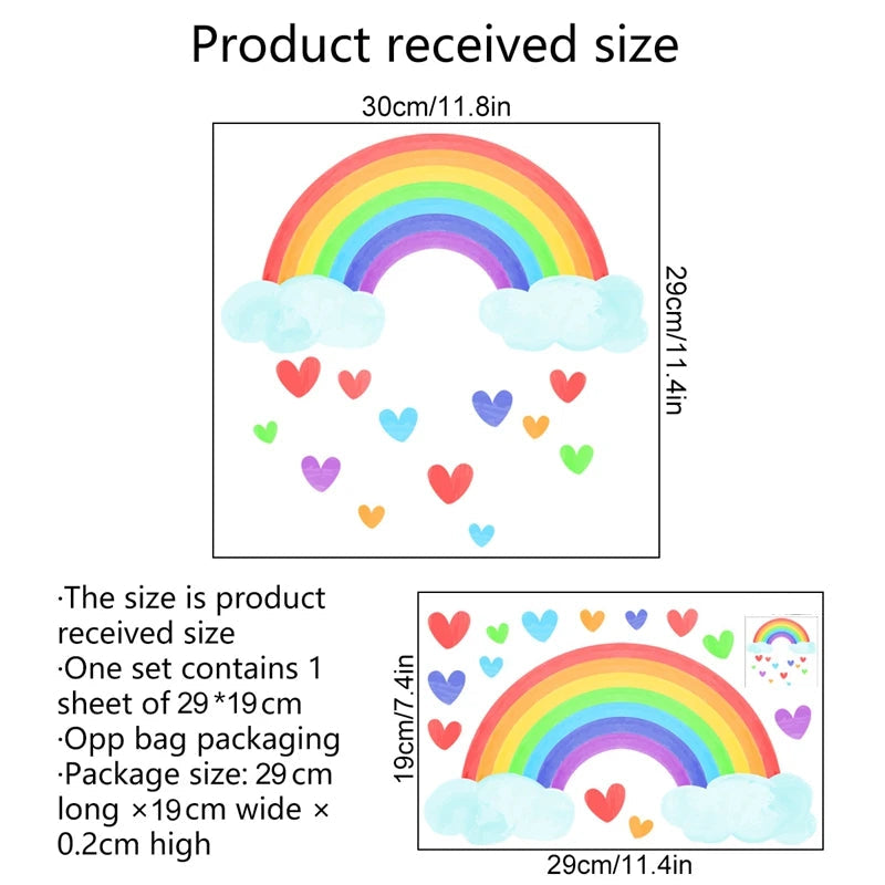 Cartoon Rainbow Luminous Wall Stickers Glow In The Dark Cloud Heart DIY Wall Decal For Baby Kids Room Nursery Home Decorations-HomeDecorDecals_com