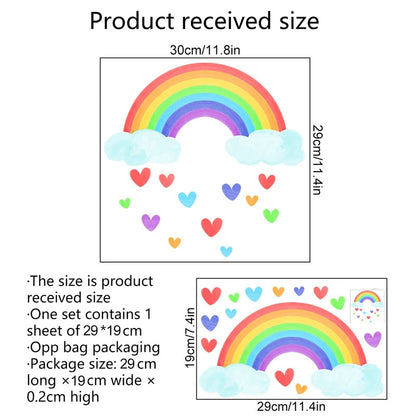 Cartoon Rainbow Luminous Wall Stickers Glow In The Dark Cloud Heart DIY Wall Decal For Baby Kids Room Nursery Home Decorations-HomeDecorDecals_com
