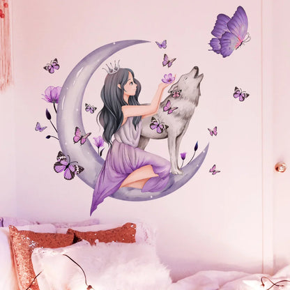 Cute Butterfly girl flower living room decorative stickers Girl Room Children bedroom background wall decorative wall stickers-HomeDecorDecals_com