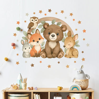 Forest Animal Wall Stickers For Children's Rooms Children's Wall Stickers For Boys Daycare Room Decorations Cartoon Animal-HomeDecorDecals_com