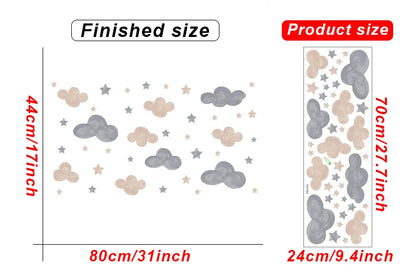 Cloud Stars Removable Wall Stickers for Kids Room Decor Art Nursery Baby Bedroom PVC Decals Self-adhesive DIY Posters Home Mural-HomeDecorDecals_com