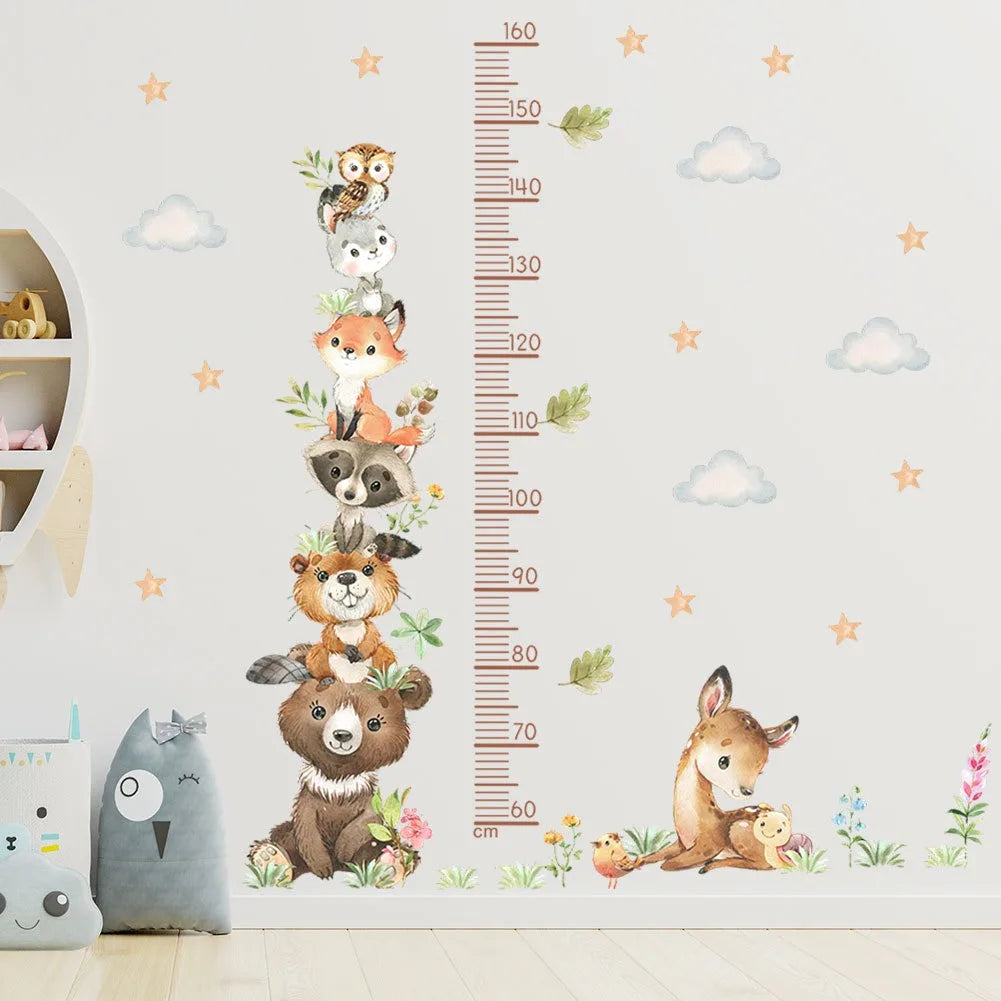 Creative Animal Height Measurement Wall Stickers Children's Room Growth Maps Animal Wall Stickers Home Decoration-HomeDecorDecals_com